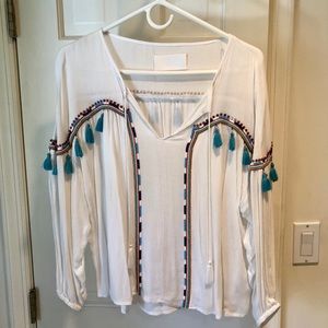 Piper by Townsend White Boho Beaded Top